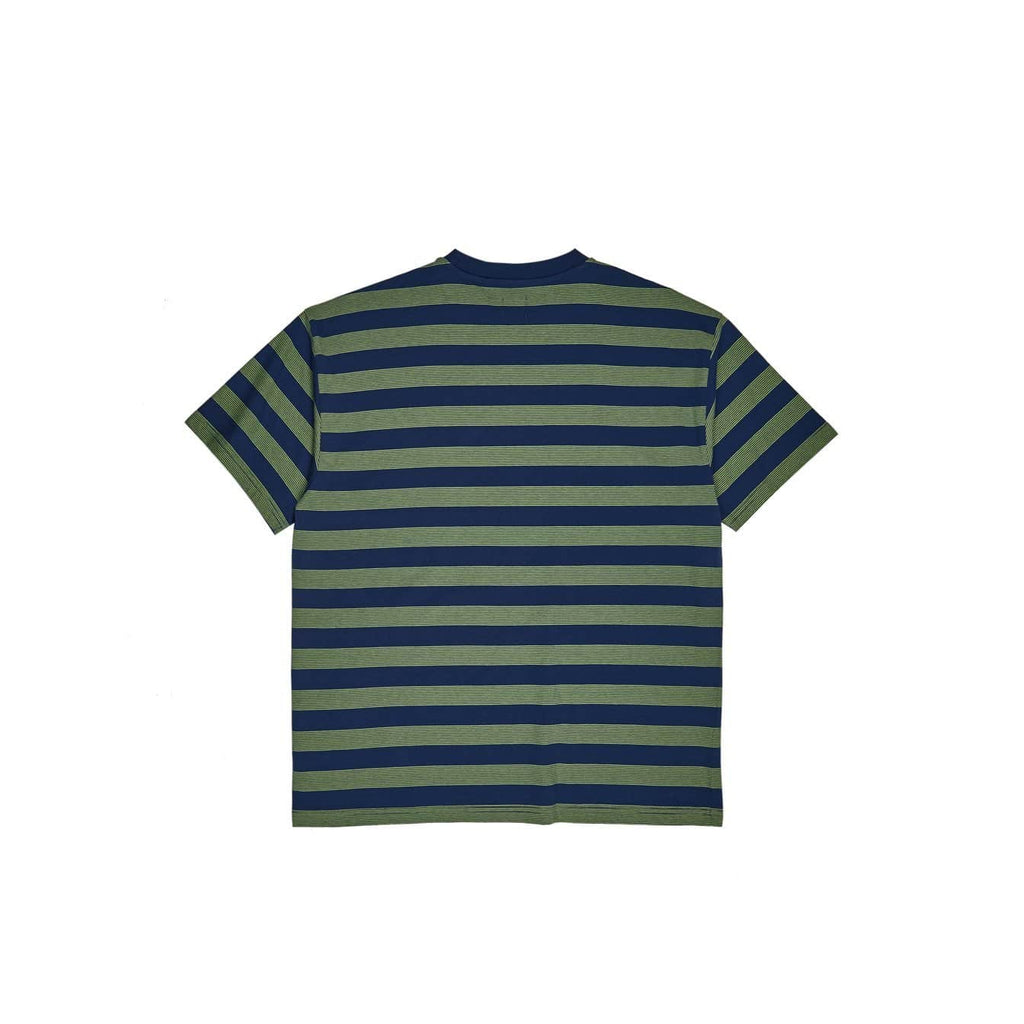 Polar Skate Co Stripe Pocket Tee Dark Blue Lime - 50-50 Skate Shop