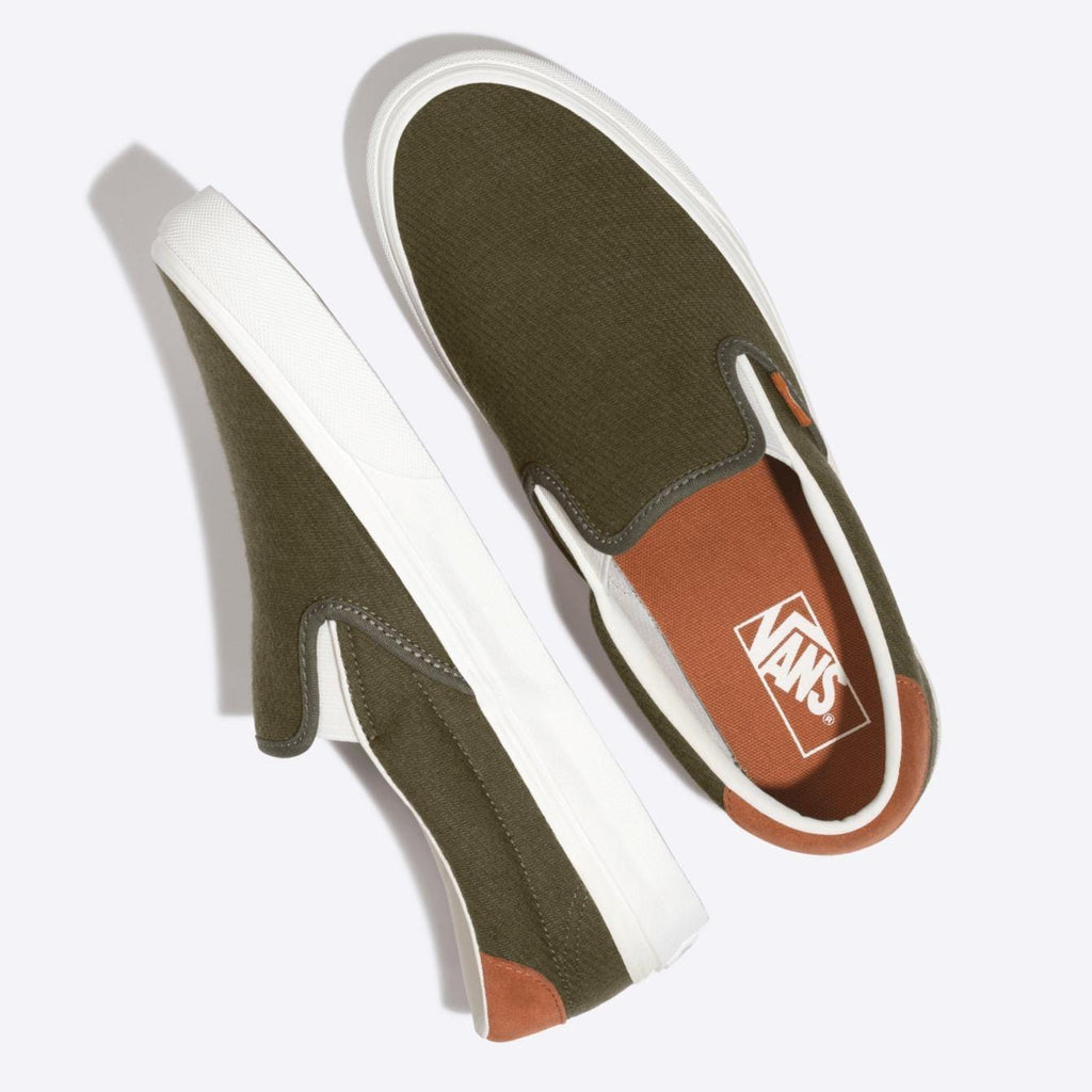 Vans Slip On 59 (Flannel) Dusty Olive - 50-50 Skate Shop