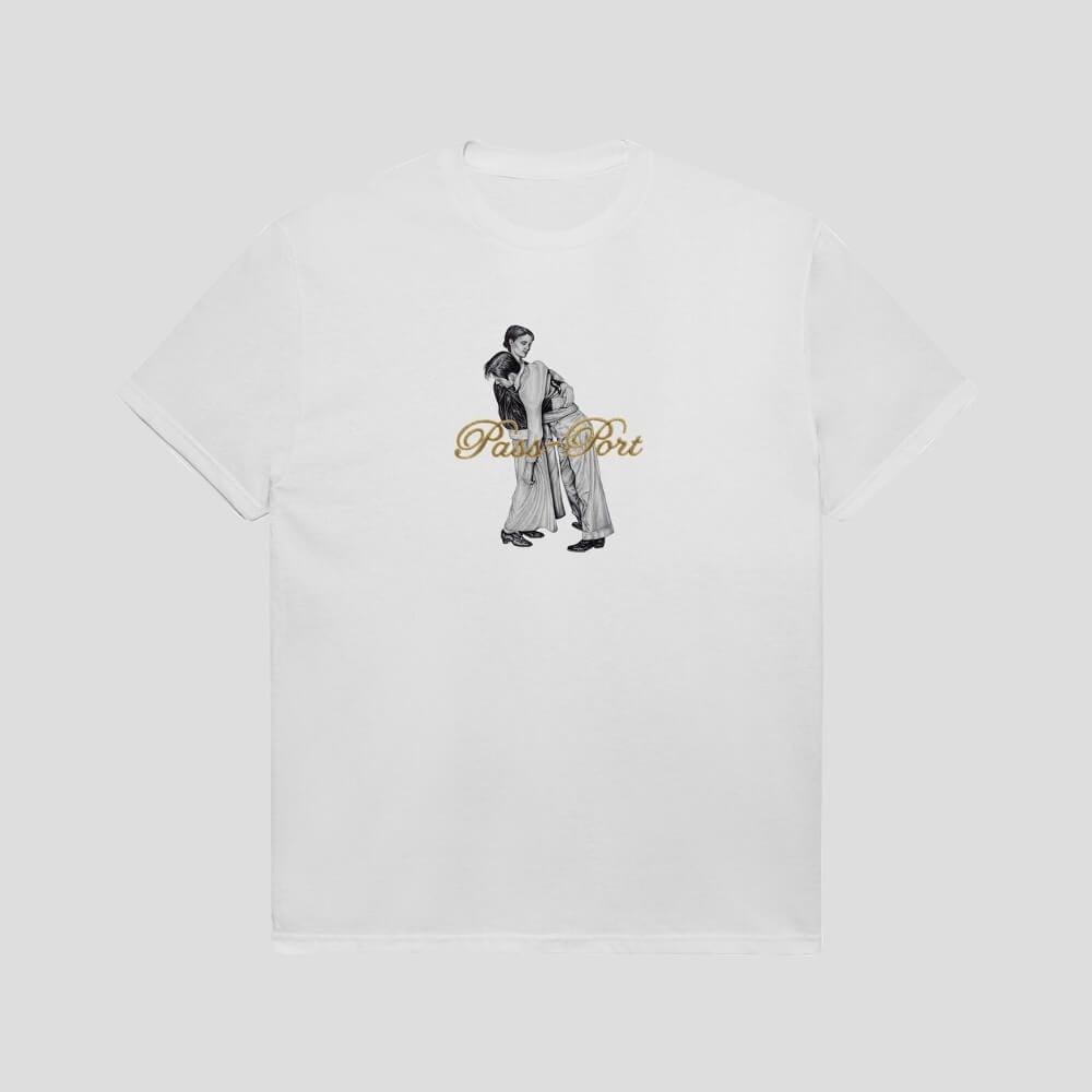 Passport Skate Lean On Me Tee White 50 50 Skate Shop