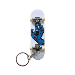 Santa Cruz Screaming Hand Keychain Finger Board White - 50-50 Skate Shop