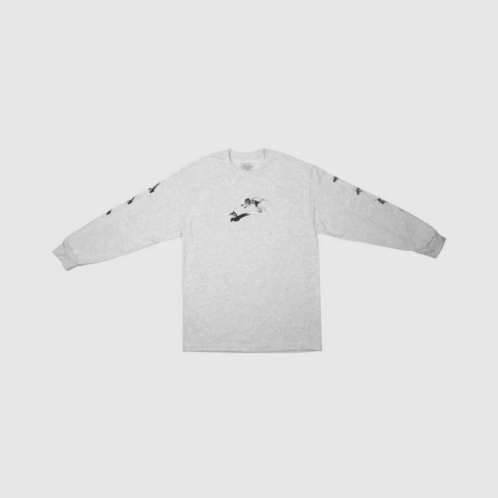 Passport Long Sleeve Tee Shady Shadows Ash - 50-50 Skate Shop