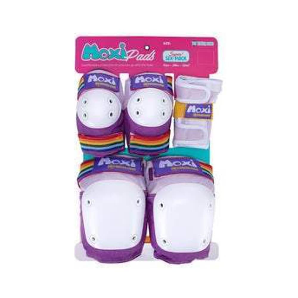 187 Adult Six Pack Skate Pad Set Knee Elbow Wrist Guards Moxi Lavander - 50-50 Skate Shop