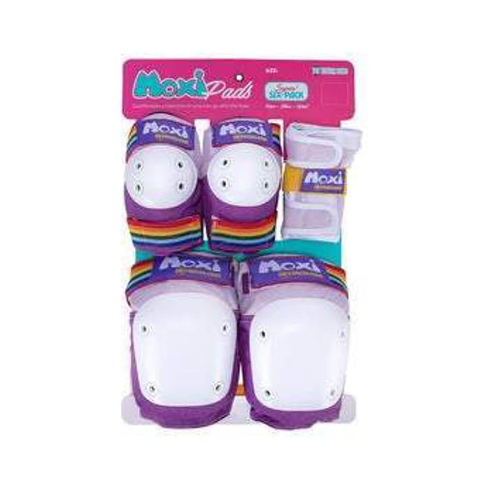 187 Adult Six Pack Skate Pad Set Knee Elbow Wrist Guards Moxi Lavander - 50-50 Skate Shop