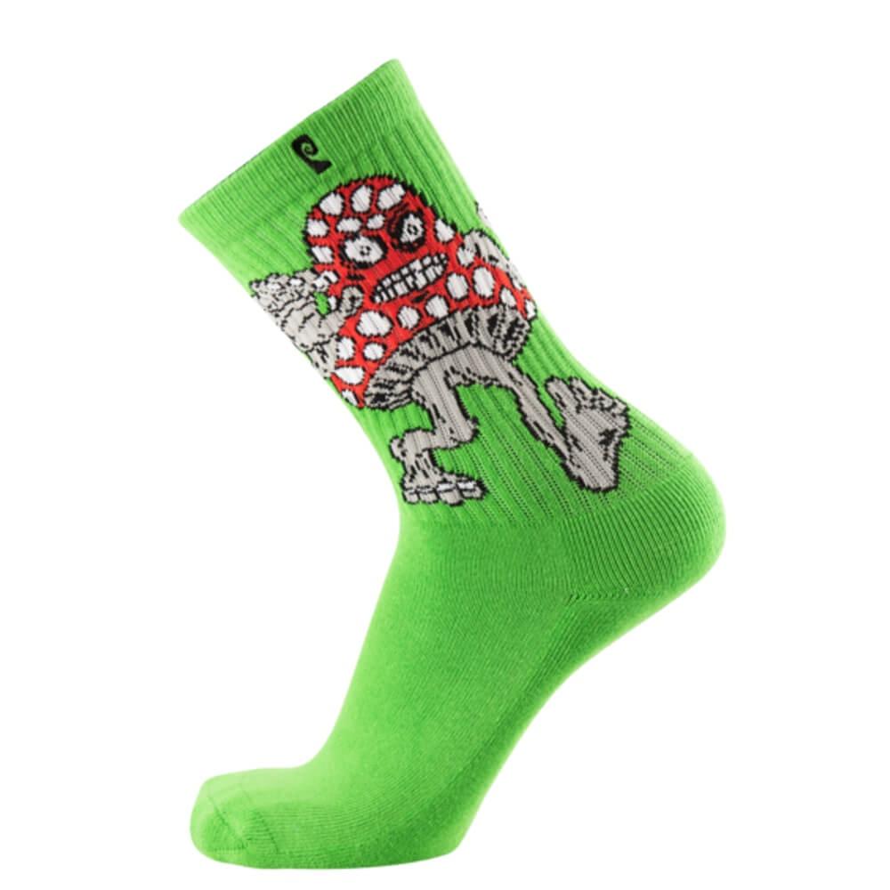 Psockadelic Socks Mushroom Monster Green - 50-50 Skate Shop