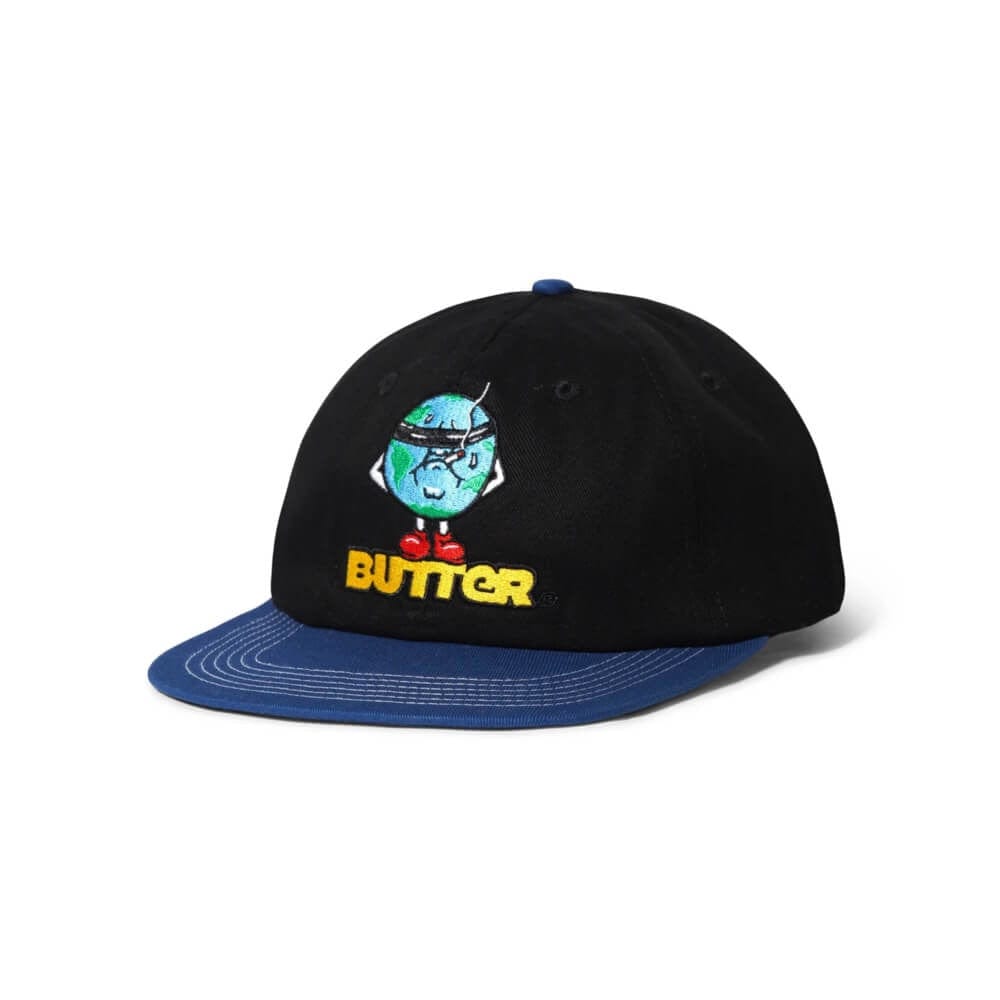Butter Goods Blindfold 6 Panel Cap Black Royal OSFA - 50-50 Skate Shop