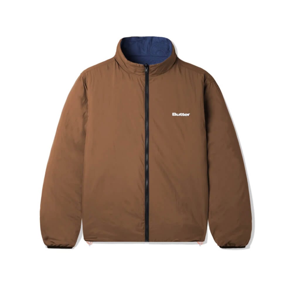 Butter Goods Paisley Reversible Puffer Jacket Navy - 50-50 Skate Shop