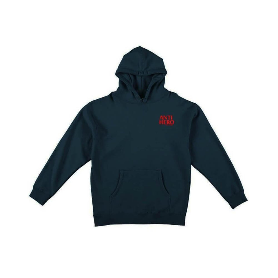 Anti Hero Skate Sweater Hoodie Lil Black Hero Slate Red Embroidered - 50-50 Skate Shop