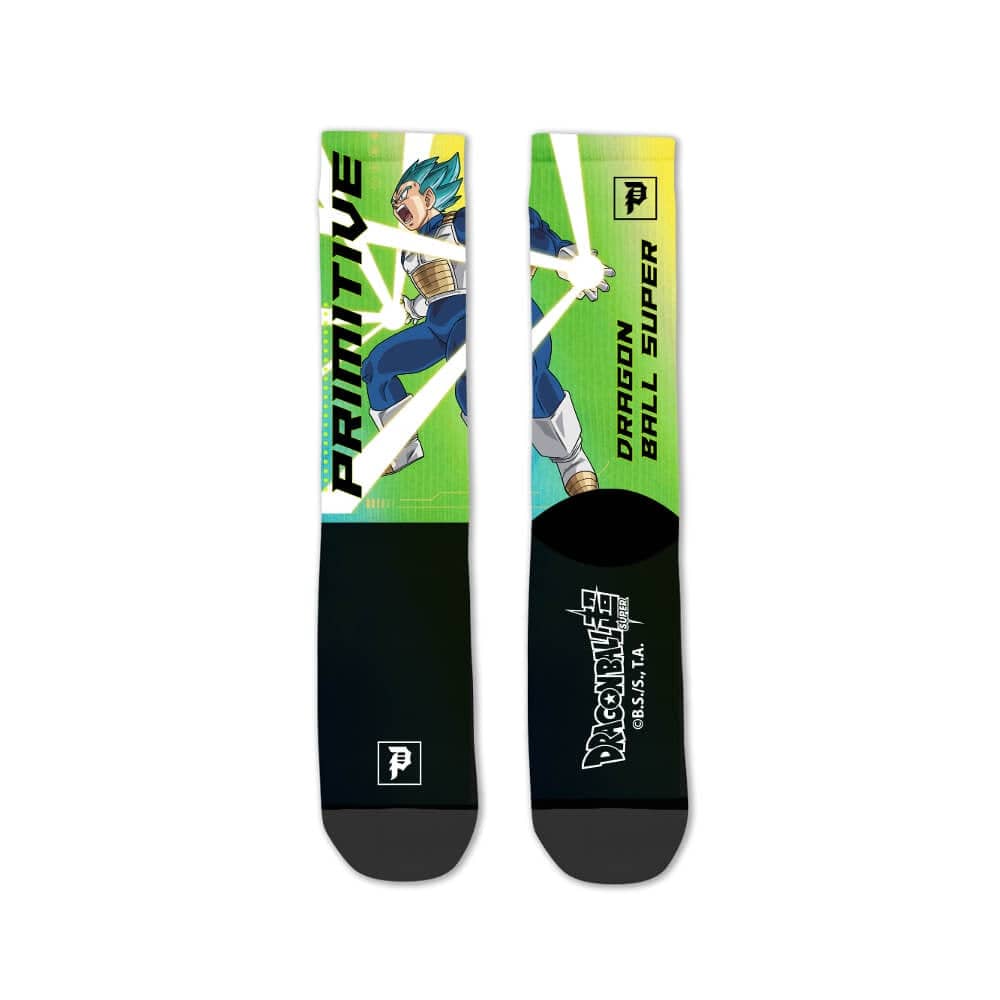 Primitive Socks Vegeta Rage Black One Size Fits All - 50-50 Skate Shop