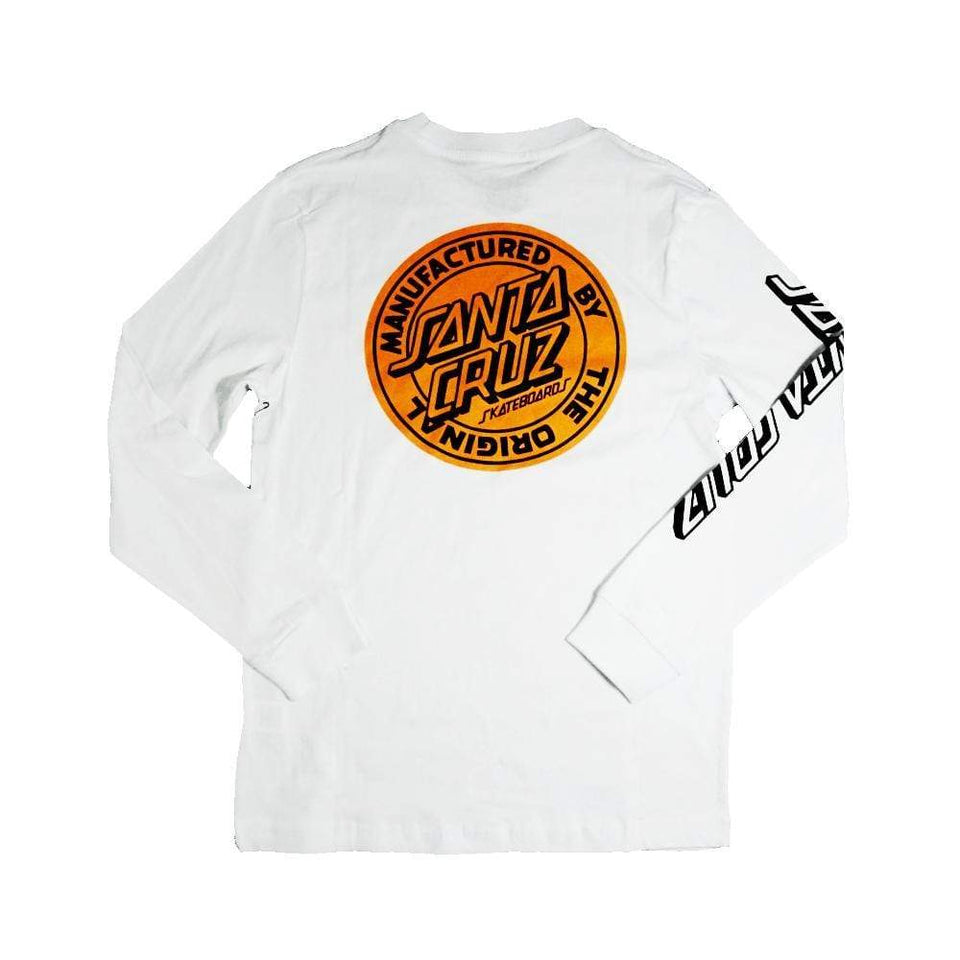 Santa Cruz Original Dot Fill LS Youth Tee White - 50-50 Skate Shop