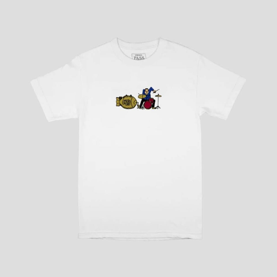 Passport Skate Drum Tee White - 50-50 Skate Shop