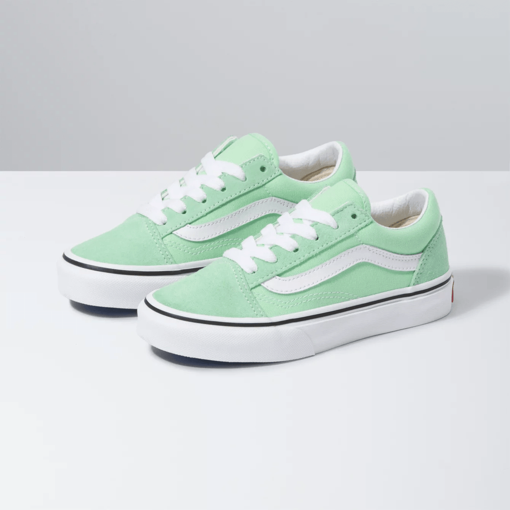 Vans Kids Old Skool Green Ash True White - 50-50 Skate Shop