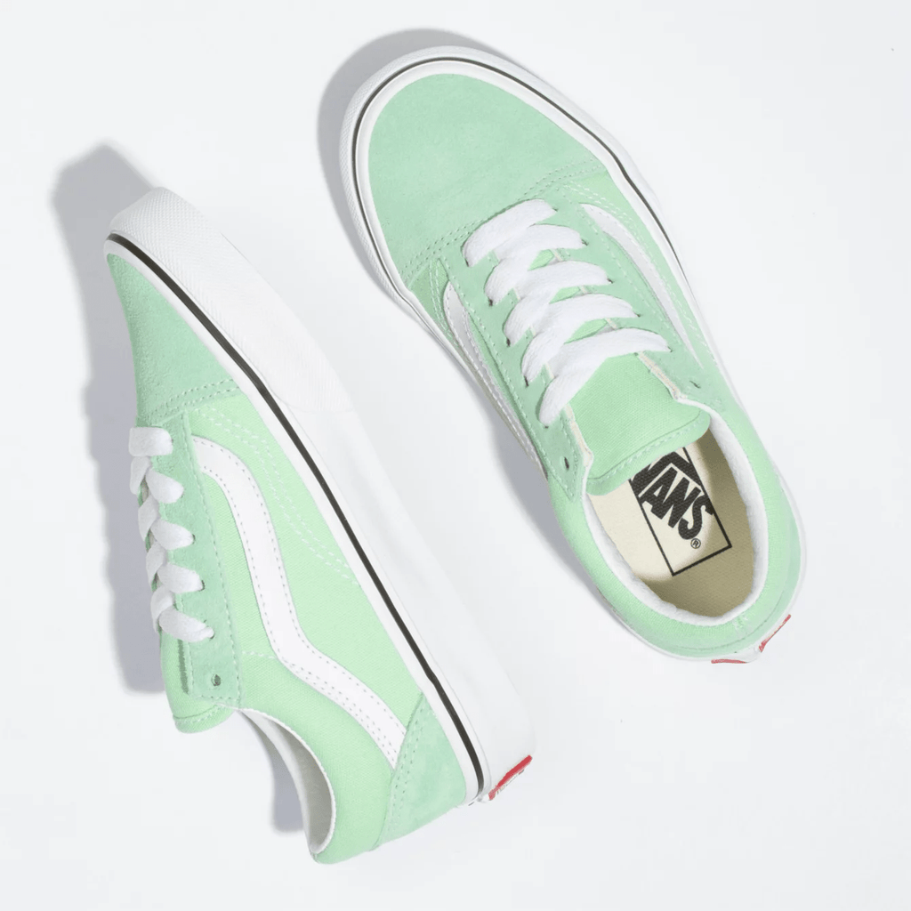 Vans Kids Old Skool Green Ash True White - 50-50 Skate Shop