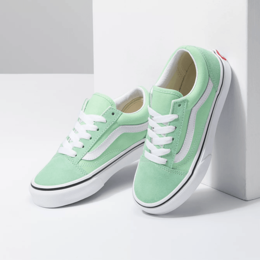 Vans Kids Old Skool Green Ash True White - 50-50 Skate Shop