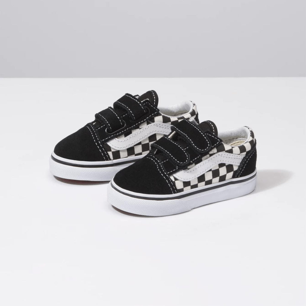 Vans Toddlers Old Skool V (Primary Check) Black White - 50-50 Skate Shop