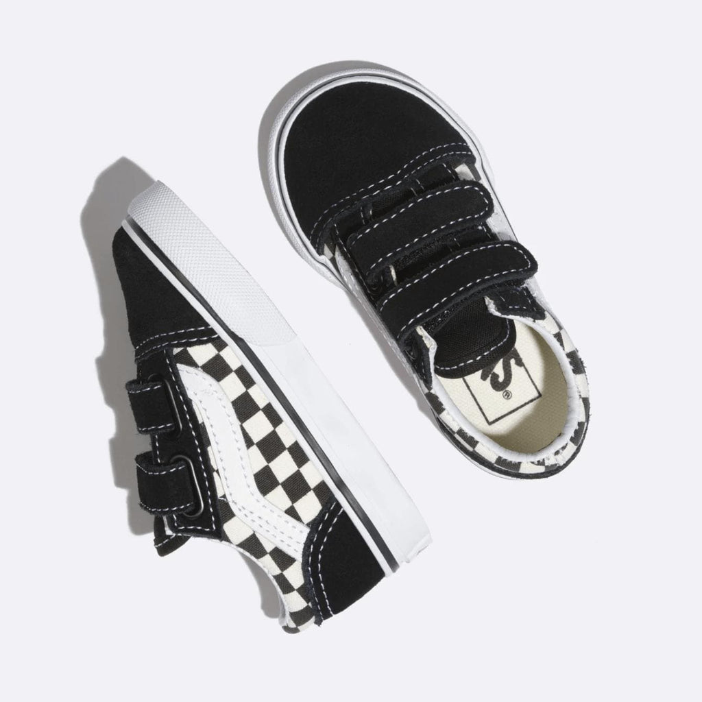 Vans Toddlers Old Skool V (Primary Check) Black White - 50-50 Skate Shop