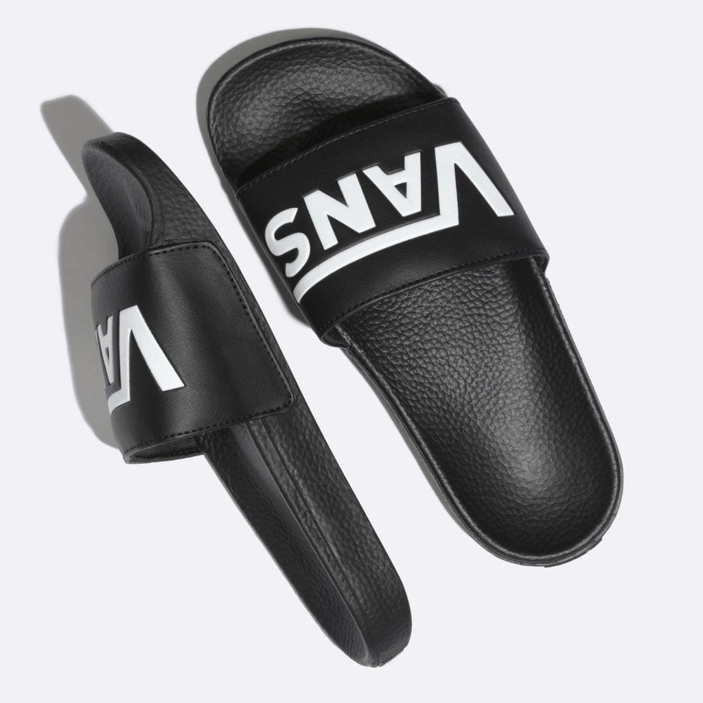 Vans Slides VANS Logo Black And White Sandals - 50-50 Skate Shop