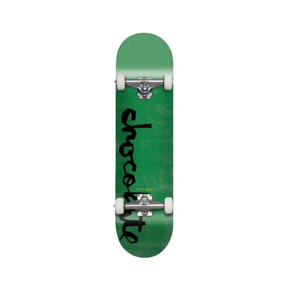 Chocolate Skateboard Complete WR40 8.0" x 31.5" Raven Tershy Green 14.5" WB - 50-50 Skate Shop