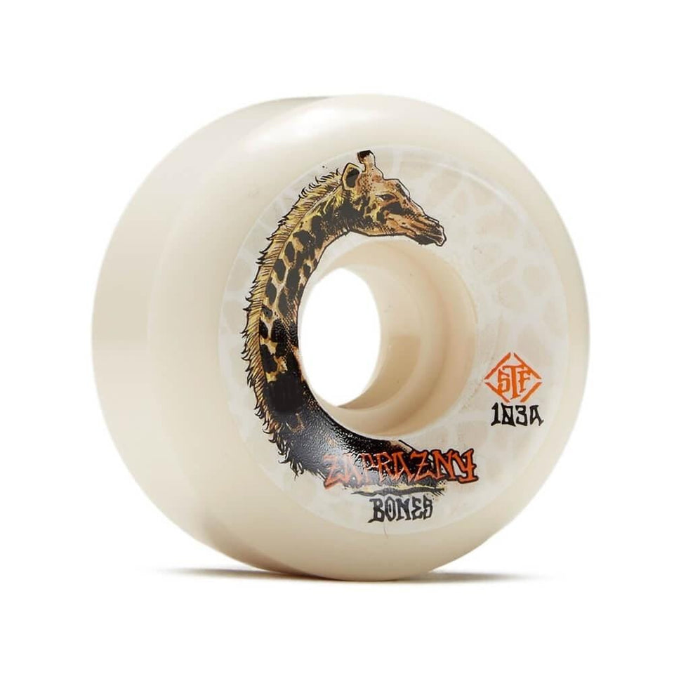 Bones Skateboard Wheels STF Zaprazny Giraffe II V5 Sidecut 54mm 103A - Set of 4 - 50-50 Skate Shop