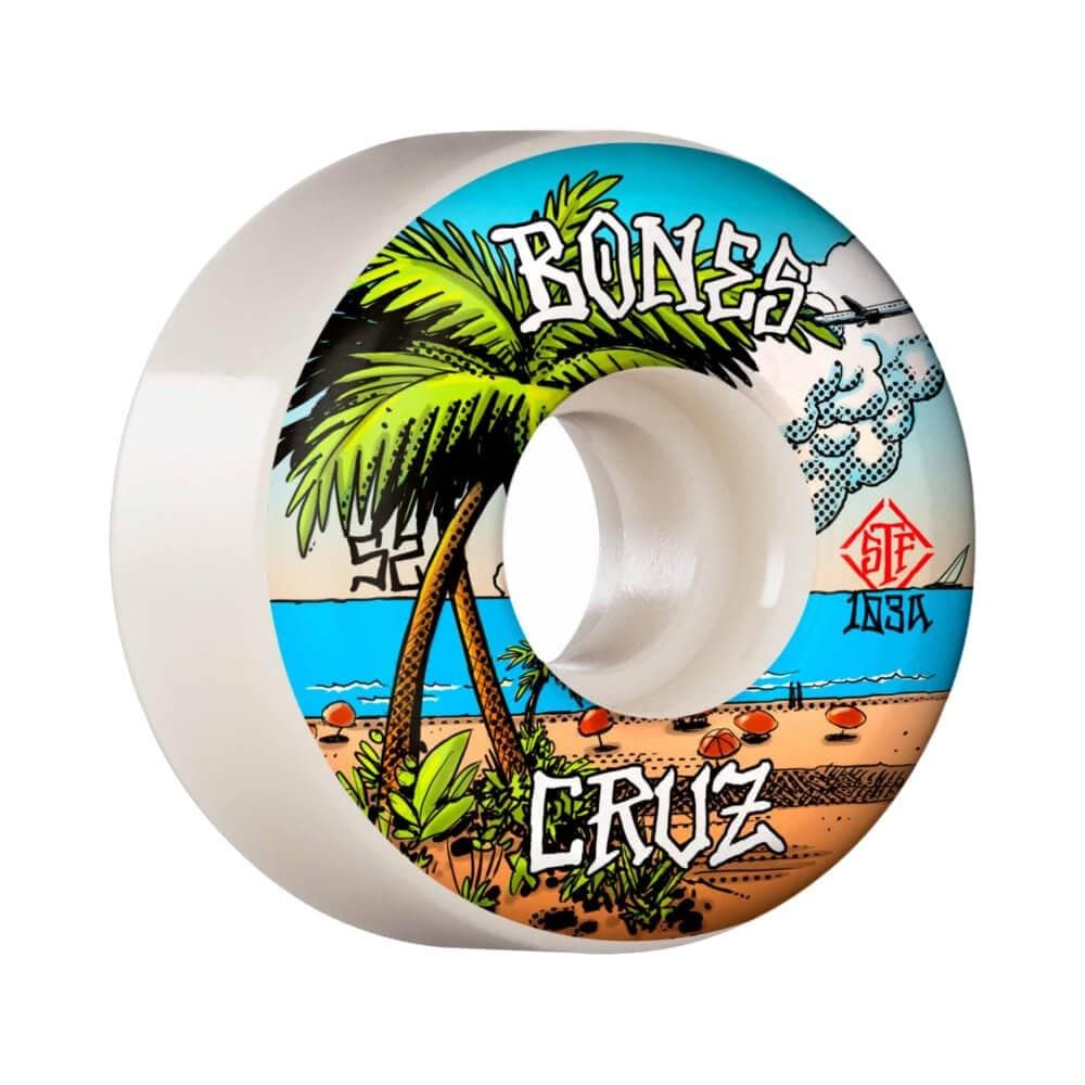 Bones Skateboard Wheels STF Cruz Buena Vida V2 Locks 52mm 103A - Set of 4 - 50-50 Skate Shop