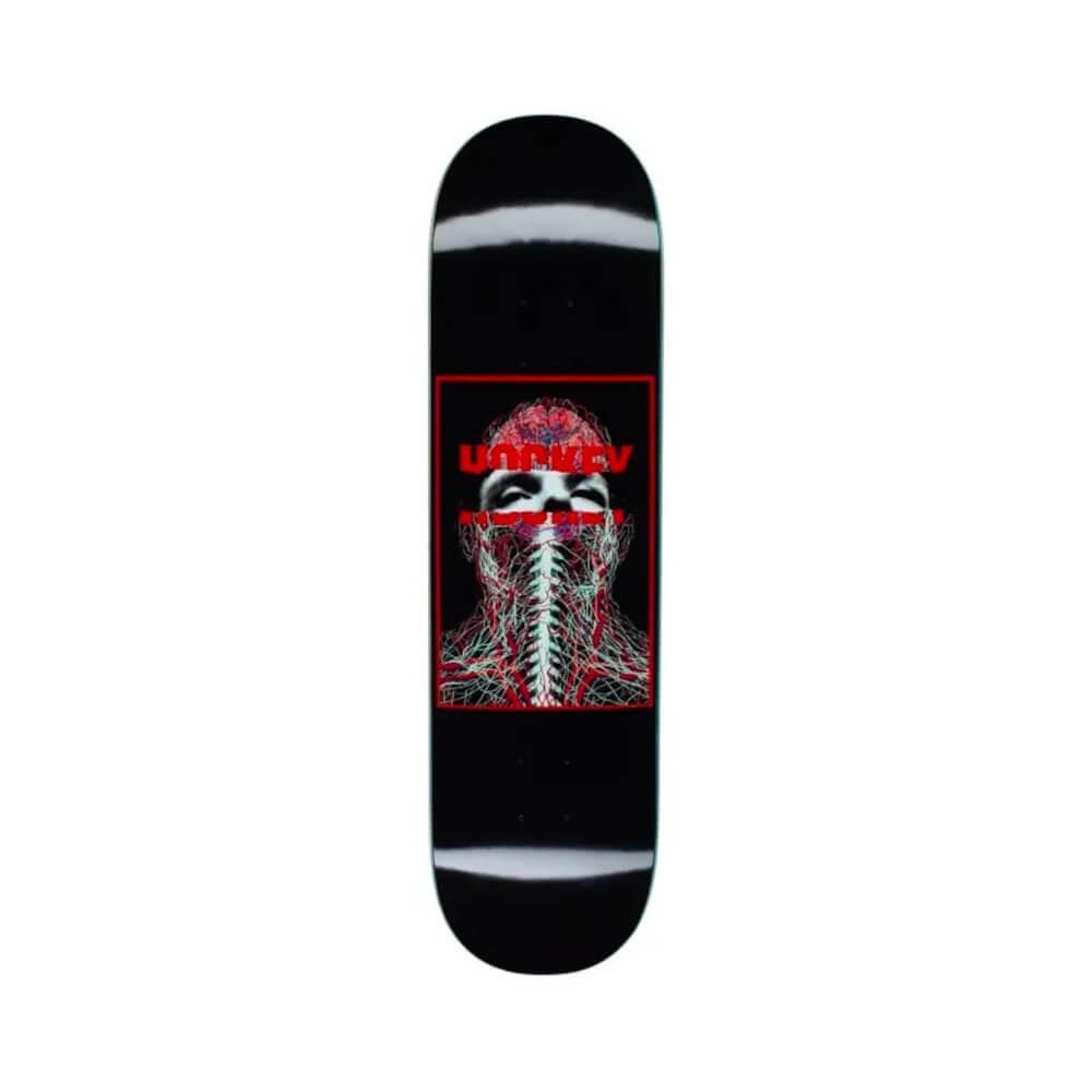 Hockey Skateboard Deck Nerves John Fitzgerald 8.25" x 31.79" Black 14.1" WB - 50-50 Skate Shop