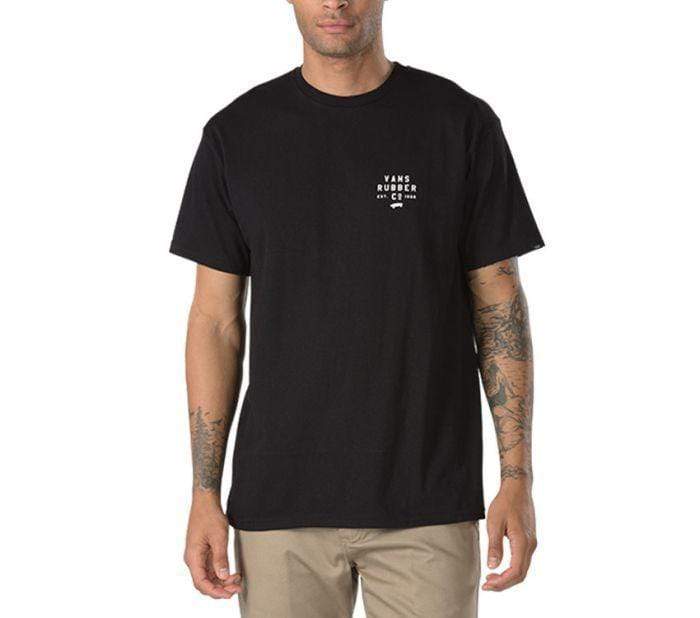 Vans Stacked Rubber Short Sleeve Shirt Black - 50-50 Skate Shop