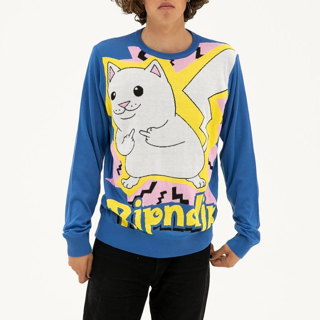 Ripndip Crewneck Sweater Catch Em All Blue - 50-50 Skate Shop