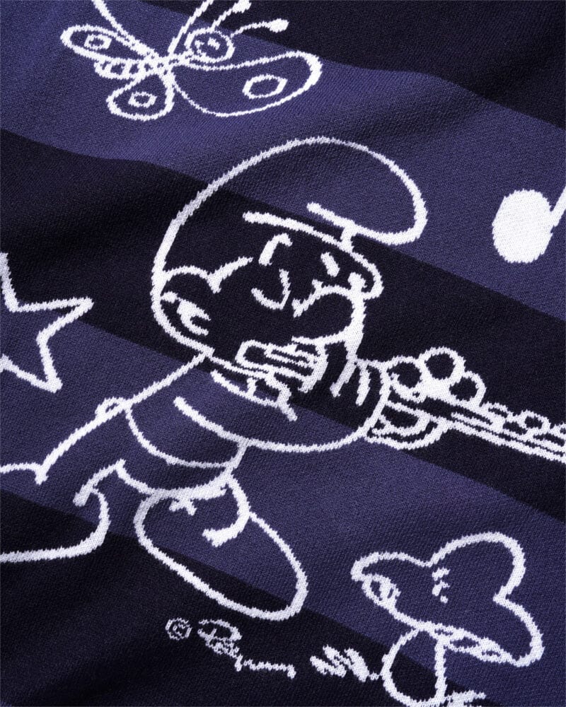 Butter Goods x Smurf Stripe Knit Sweater Navy - 50-50 Skate Shop