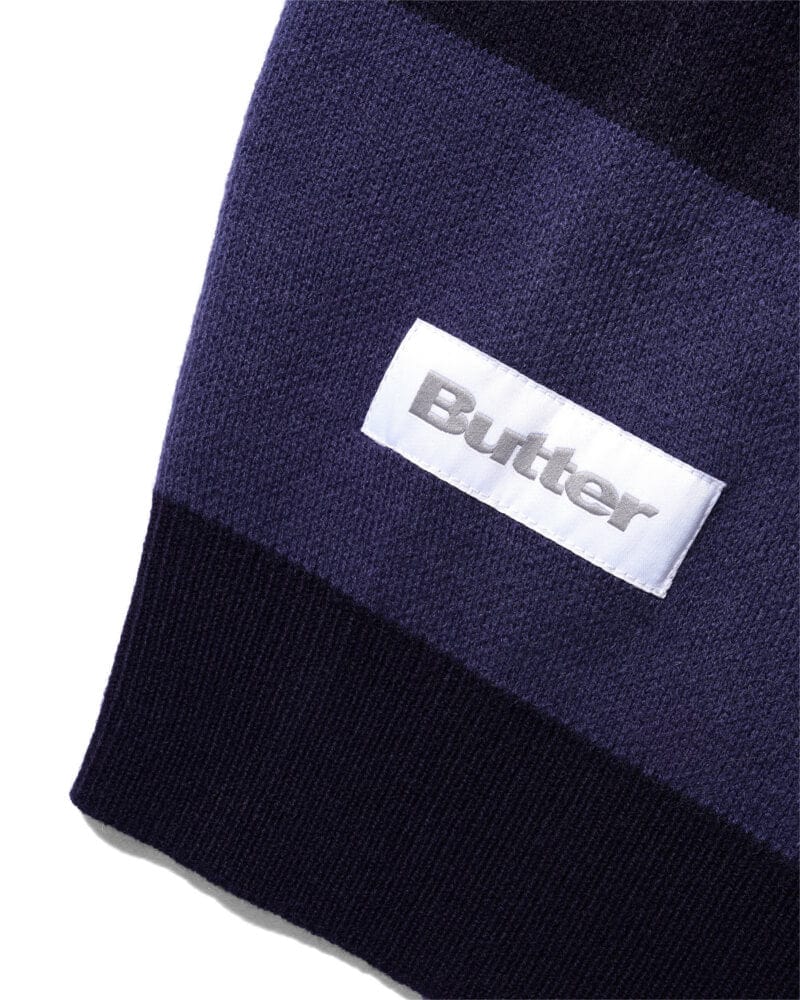 Butter Goods x Smurf Stripe Knit Sweater Navy - 50-50 Skate Shop