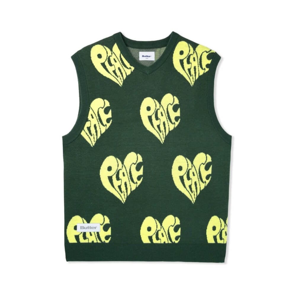 Butter Goods Peace Knit Vest Forest - 50-50 Skate Shop