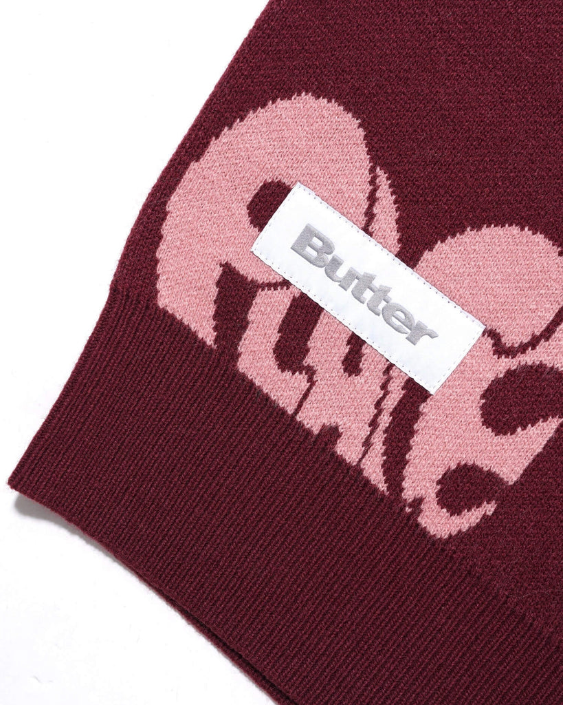 Butter Goods Peace Knit Vest Wine - 50-50 Skate Shop