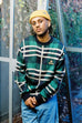 Butter Goods Knit Sweater Plaid Navy Forest White - 50-50 Skate Shop