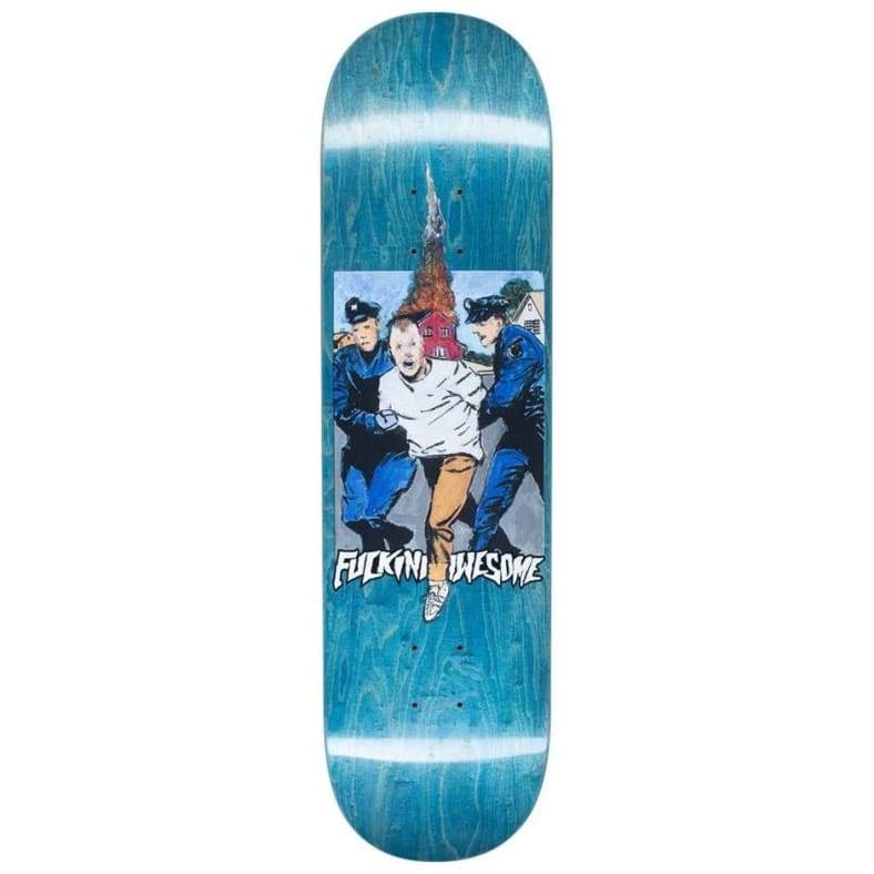 Fucking Awesome Skateboard Deck Arrested Dill 8.18" x 31.73" Various Blue Stains 14" WB (Blue Colour Varies) - 50-50 Skate Shop