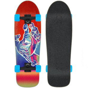 Santa Cruz Skateboard Complete Iridescent Hand Cruzer 9.7" x 31.7" Red Blue 15" WB - 50-50 Skate Shop
