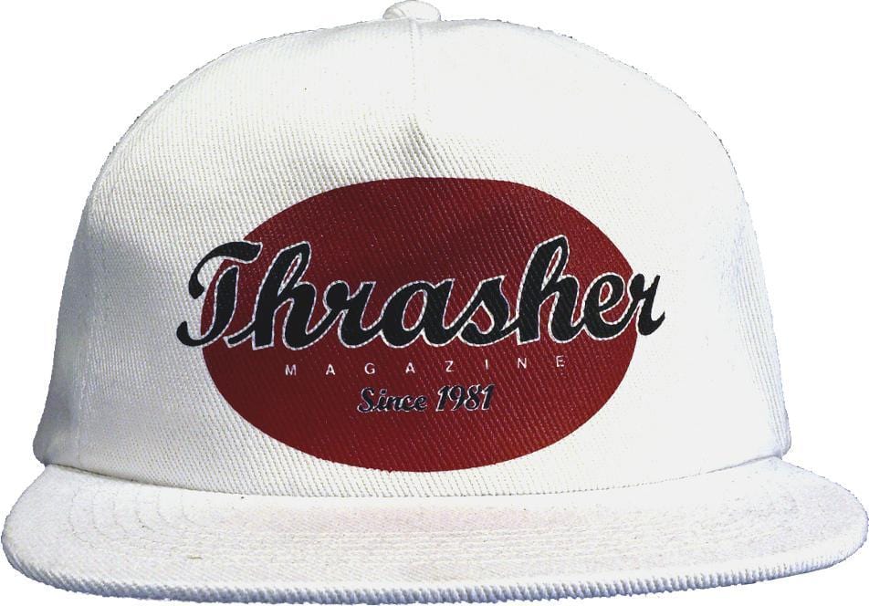 Thrasher Oval Snapback White - 50-50 Skate Shop