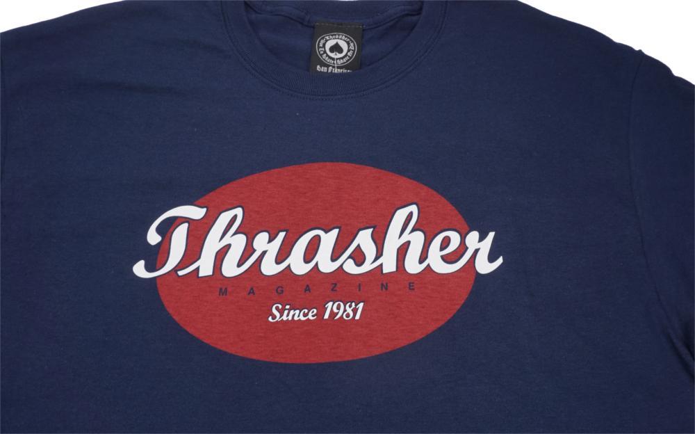Thrasher Oval Short Sleeve Tee Navy - 50-50 Skate Shop
