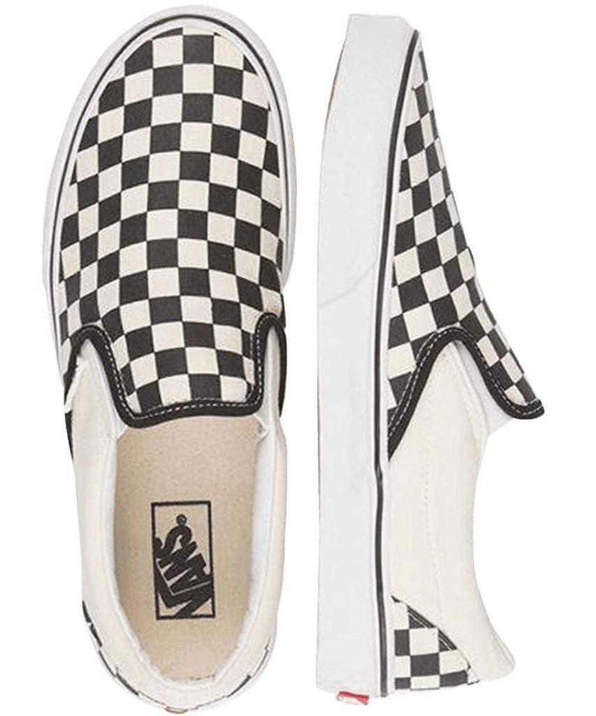 Vans Classic Slip On Black White Checker White - 50-50 Skate Shop