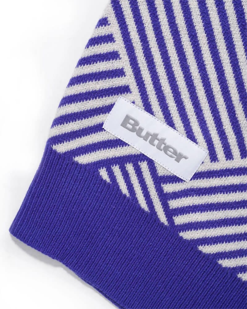 Butter Goods Parquet Knit Vest Royal Cream - 50-50 Skate Shop