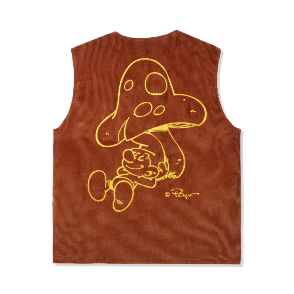 Butter Goods x Smurf Forage Corduroy Vest Rust - 50-50 Skate Shop