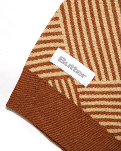 Butter Goods Parquet Knit Vest Brown Tan - 50-50 Skate Shop