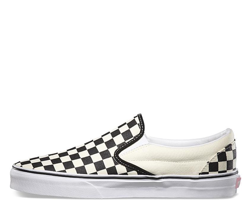Vans Classic Slip On Black White Checker White - 50-50 Skate Shop