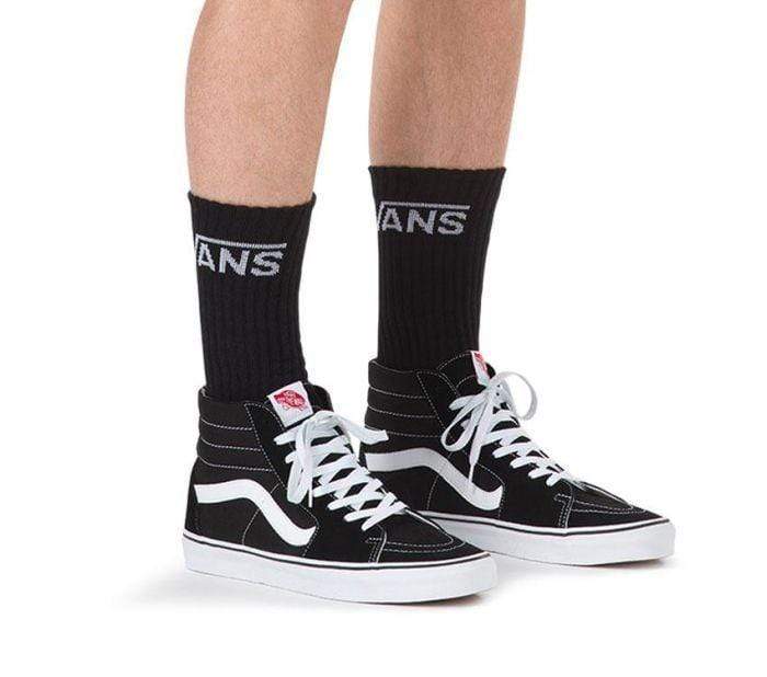 Vans Classic Crew Socks Mens Size 6.5-9 Black 3 Pack - 50-50 Skate Shop