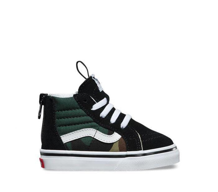 Vans Toddler Sk8 Hi Zip (Woodland Camo) Black Woodland - 50-50 Skate Shop