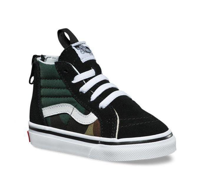 Vans Toddler Sk8 Hi Zip (Woodland Camo) Black Woodland - 50-50 Skate Shop