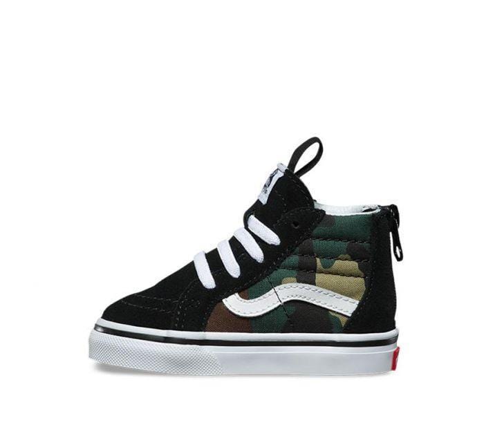 Vans Toddler Sk8 Hi Zip (Woodland Camo) Black Woodland - 50-50 Skate Shop