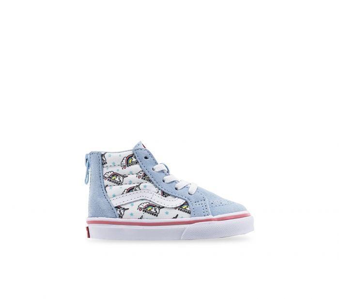 Vans Toddlers Sk8 Hi Zip (Unicorn) Cool Blue True White - 50-50 Skate Shop