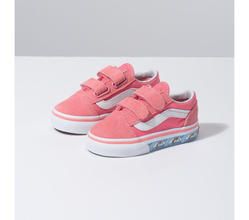 Vans Toddlers Old Skool V (Unicorn) Strawberry Pink True White - 50-50 Skate Shop