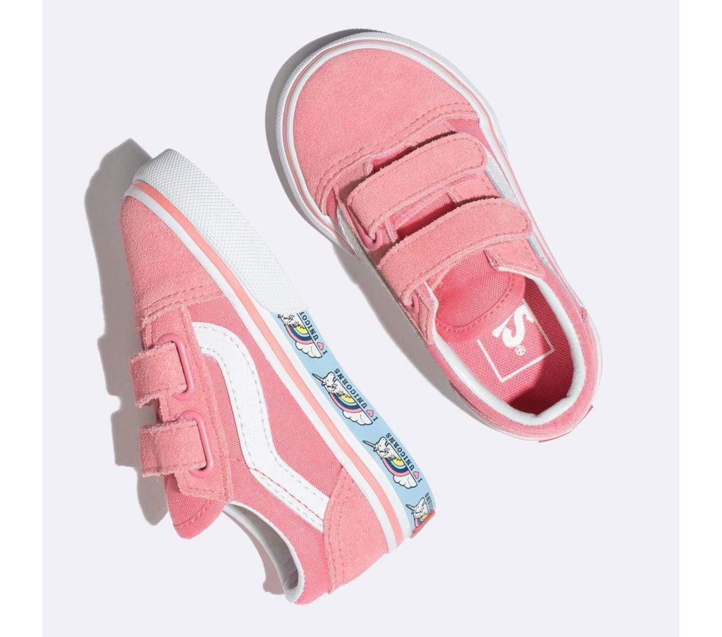 Vans Toddlers Old Skool V (Unicorn) Strawberry Pink True White - 50-50 Skate Shop