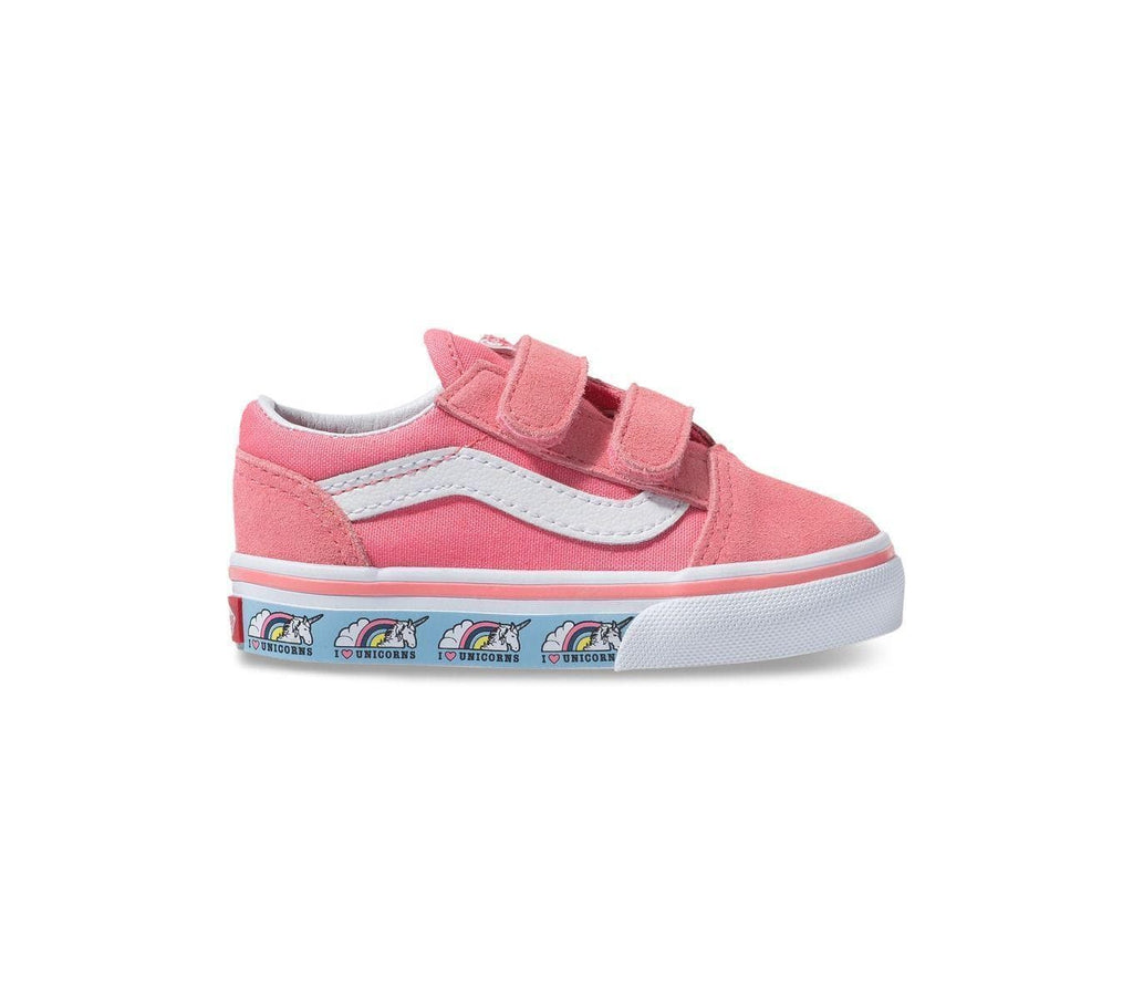 Vans Toddlers Old Skool V (Unicorn) Strawberry Pink True White - 50-50 Skate Shop