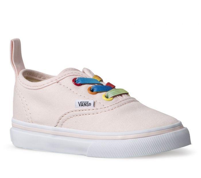 Vans Toddler Authentic Elastic Lace Rainbow Shine Heavenly Pink True White - 50-50 Skate Shop