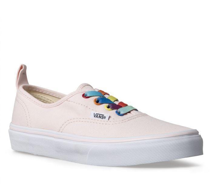 Vans Kids Elastic Lace Authentic Rainbow Shine Heavenly Pink True White - 50-50 Skate Shop